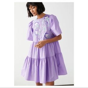 &OtherStories Voluminous Embroidery Babydoll Dress